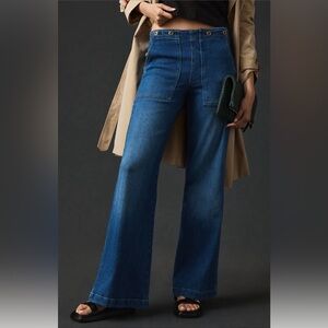Anthropologie the kit high-rise wide leg utility trouser Jeaneen by pilcro 28